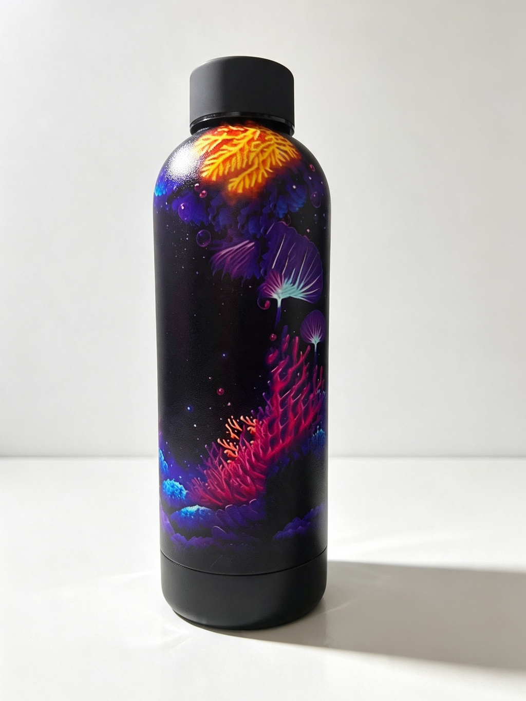 KidoSip Luminara Serpent Insulated Water Bottle 500ml — Stainless Steel, Keeps Hot & Cold, Leakproof, Glowing Ocean Dragon Design
