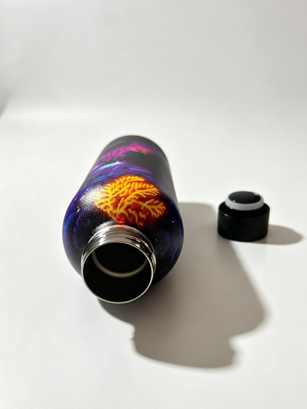 KidoSip Luminara Serpent Insulated Water Bottle 500ml — Stainless Steel, Keeps Hot & Cold, Leakproof, Glowing Ocean Dragon Design