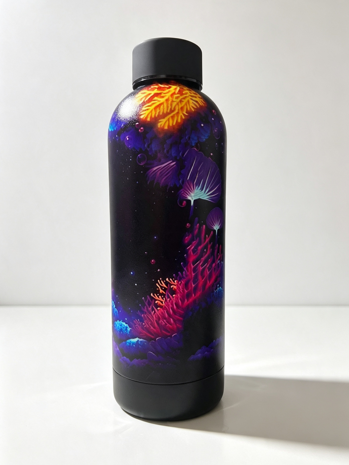 KidoSip Luminara Serpent Insulated Water Bottle 500ml — Stainless Steel, Keeps Hot & Cold, Leakproof, Glowing Ocean Dragon Design