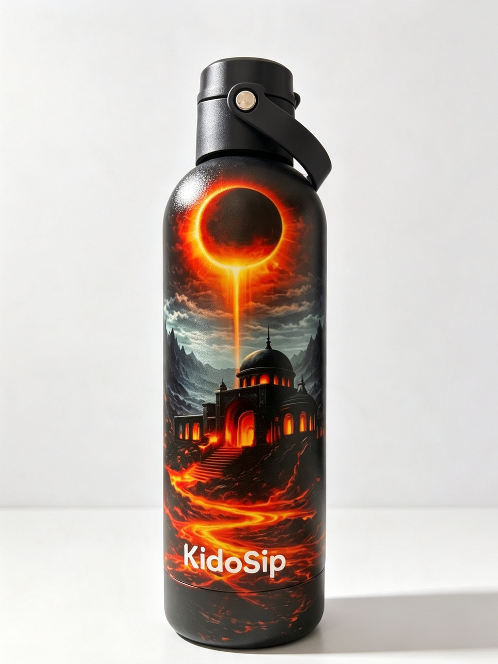 Kidosip Amberveil Insulated Water Bottle 500ml Stainless Steel, Keeps Hot & Cold, Leakproof, Glowing Amber Eclipse Design