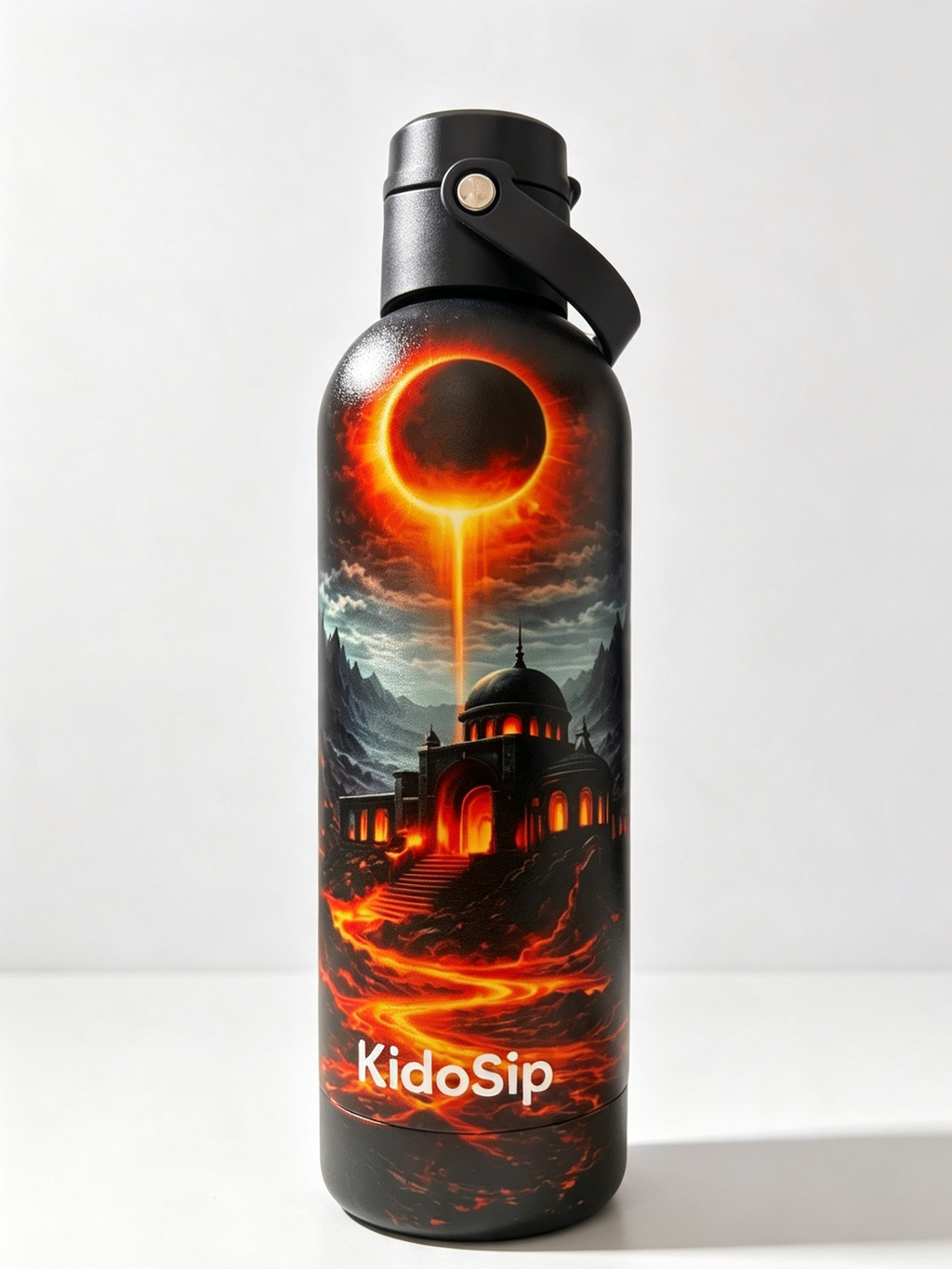Kidosip Amberveil Insulated Water Bottle 500ml Stainless Steel, Keeps Hot & Cold, Leakproof, Glowing Amber Eclipse Design