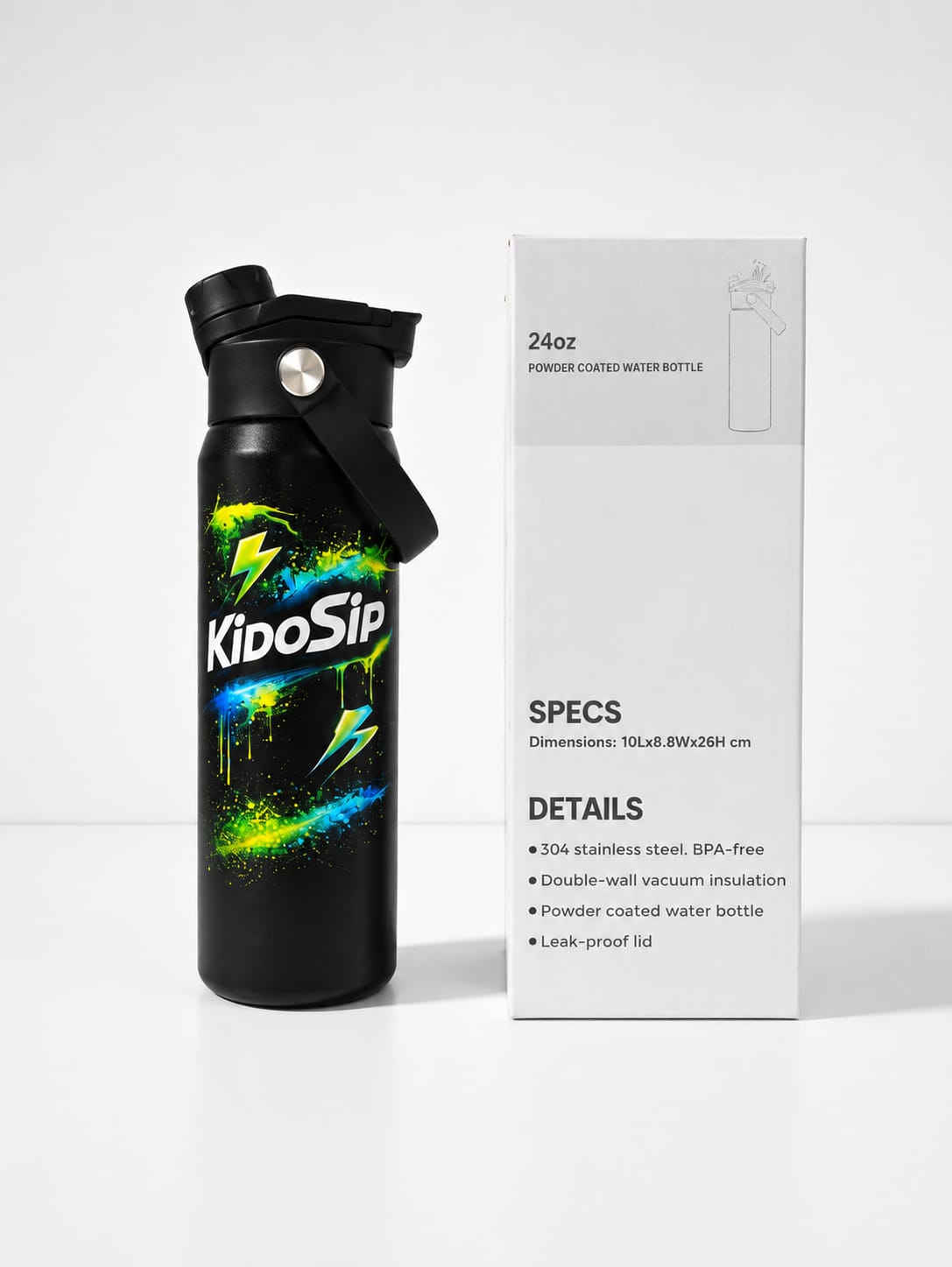 Cyber Lime | Pulse Series | KidoSip Insulated Water Bottle – Premium Stainless Steel