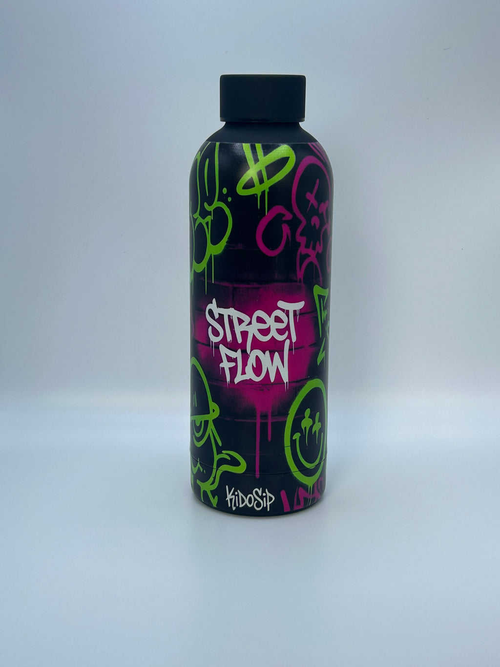 Kidosip Urban Glow 500ml — Graffiti Street Art Design Stainless Steel Insulated Water Bottle